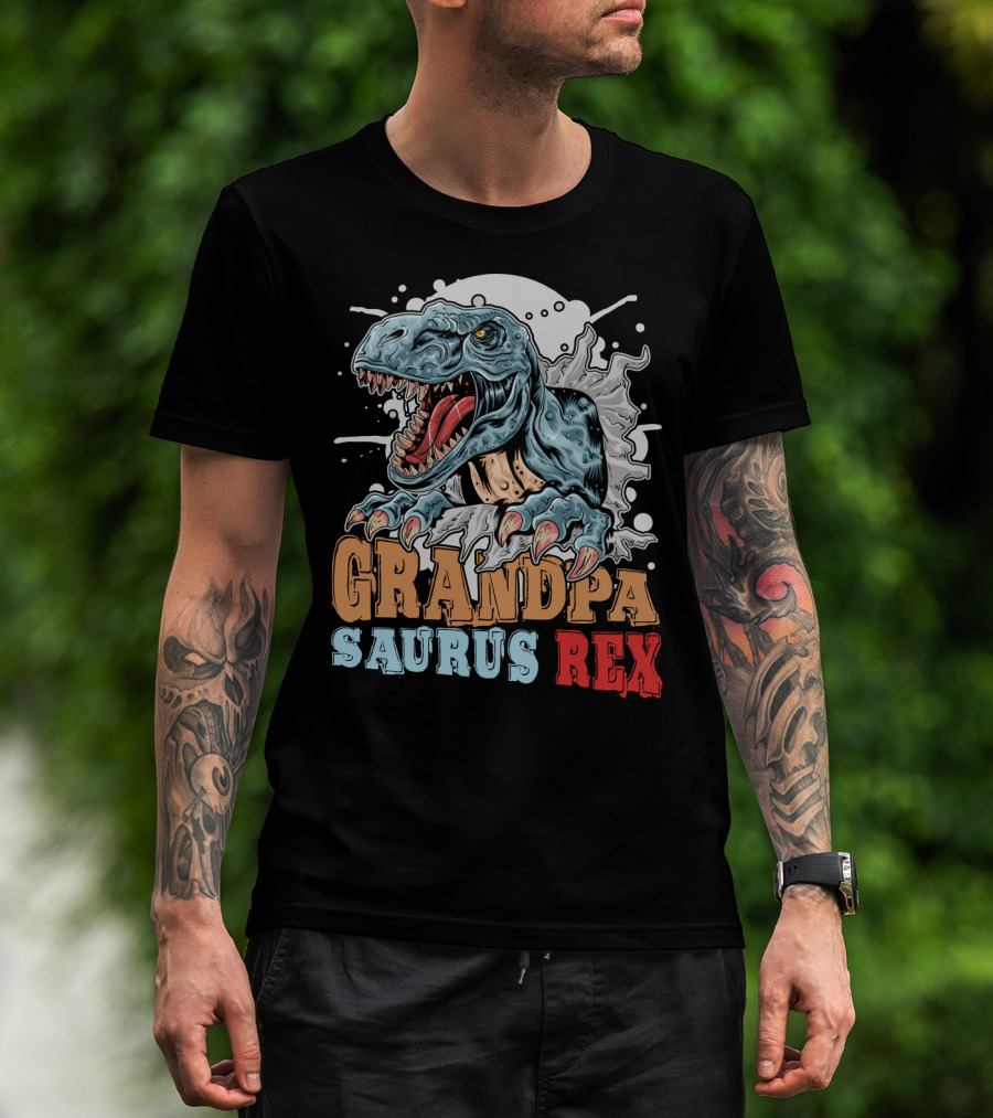 Grandpasaurus Rex Dinosaur Grandpa T-Shirt