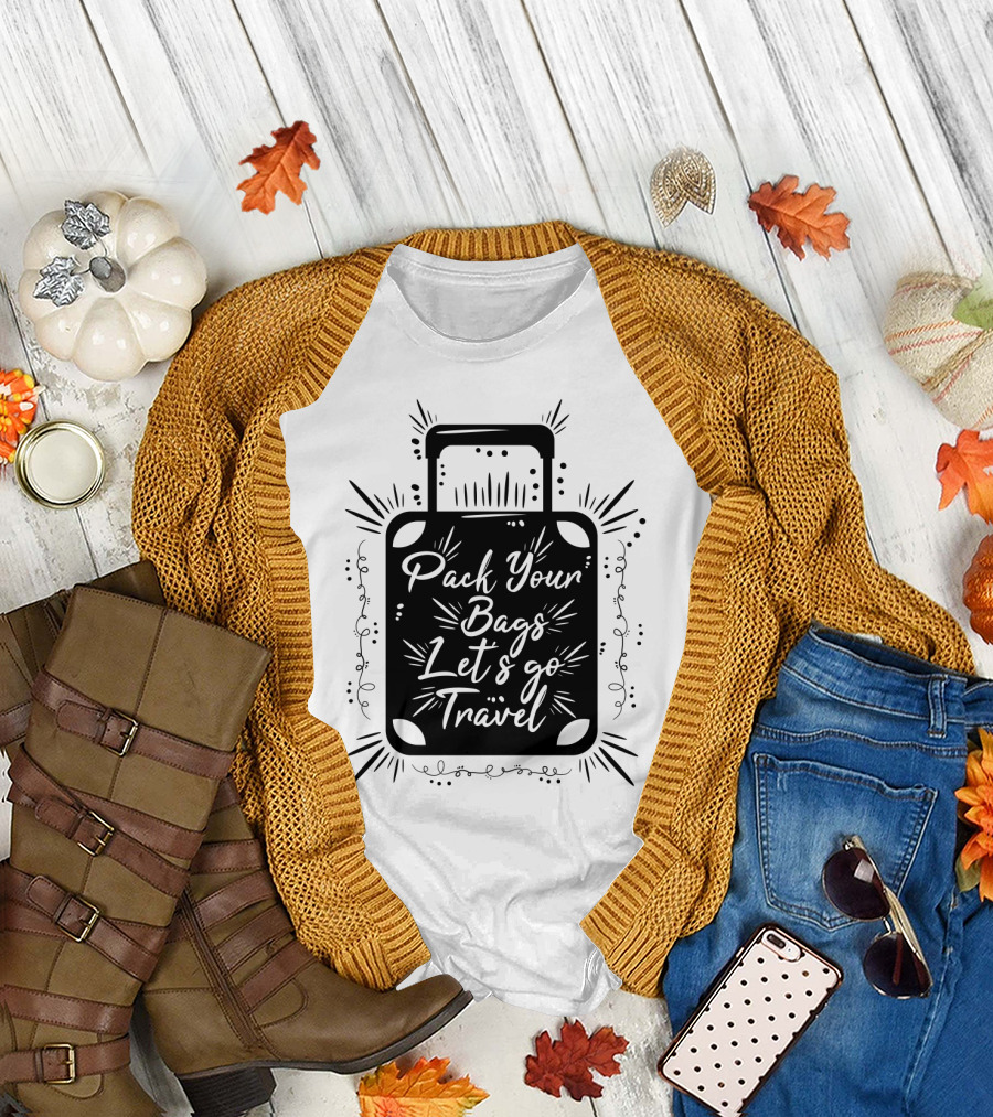 Pack Your Bags Let's Go Travel Adventure Suitcase T-Shirt