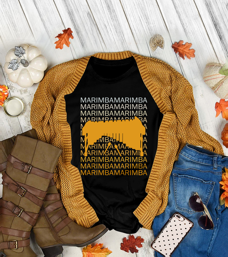 Marimba Marimba Marimba Yellow Instrument T-Shirt
