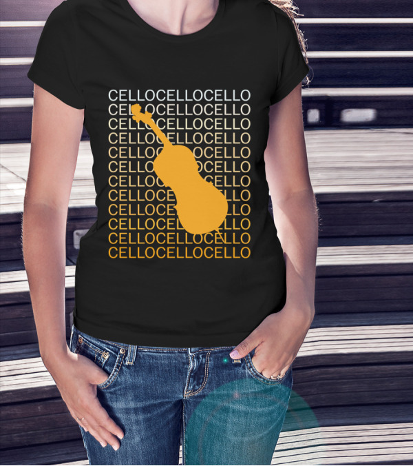 Cello Repeated Bold Pattern With Orange T-Shirt