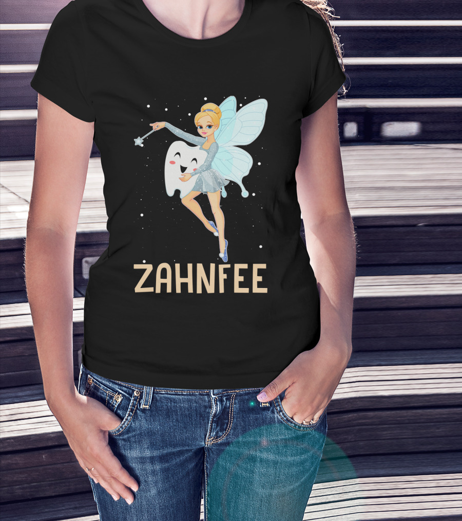Zahnfee Fairy With Happy Tooth And Wand T-Shirt