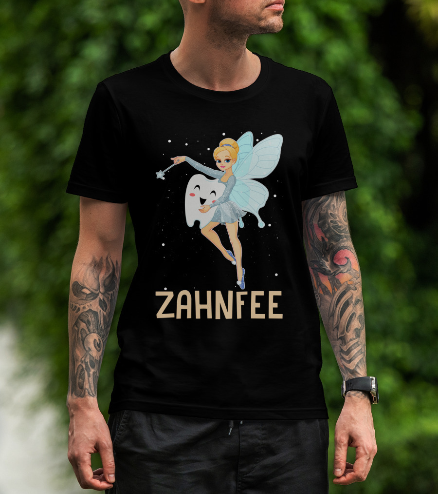Zahnfee Fairy With Happy Tooth And Wand T-Shirt