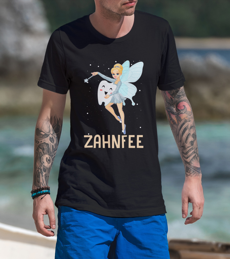 Zahnfee Fairy With Happy Tooth And Wand T-Shirt