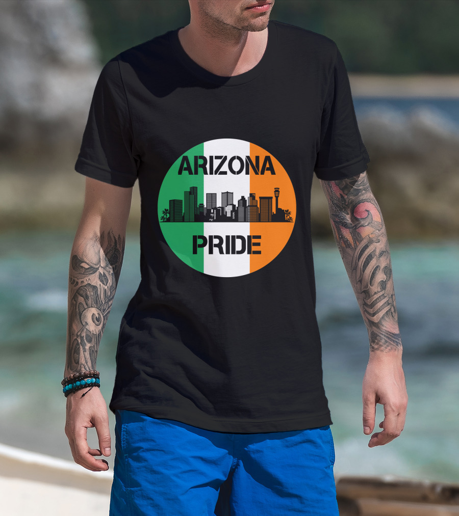 Arizona Pride Skyline With Irish Flag Colors T-Shirt