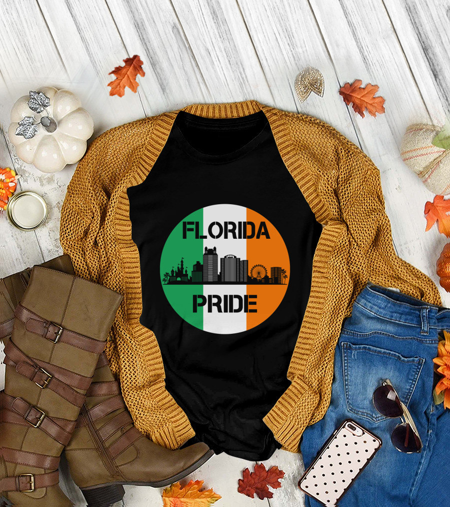 Florida Pride Skyline Irish Flag T-Shirt