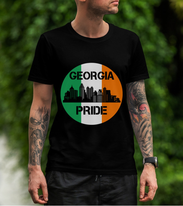 Georgia Pride Skyline Irish Flag Georgia T-Shirt