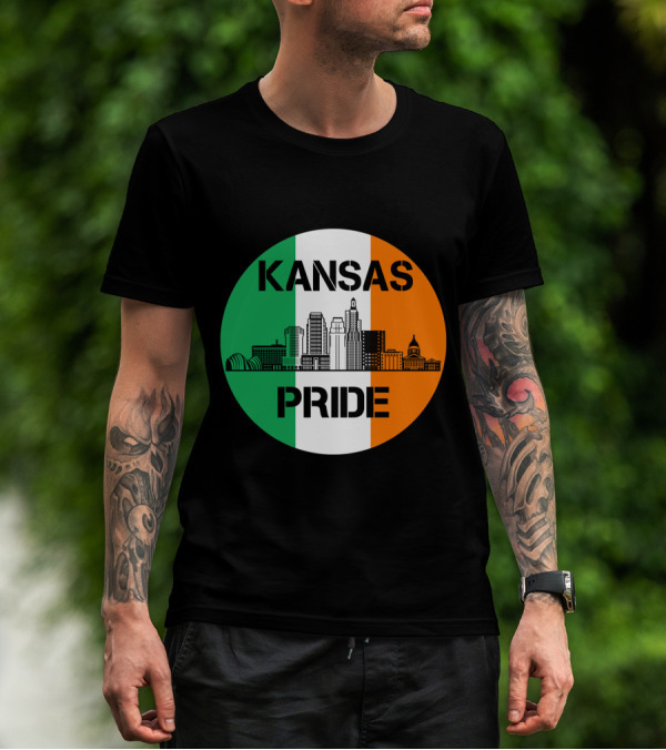Kansas Pride Irish Flag Skyline Kansas T-Shirt
