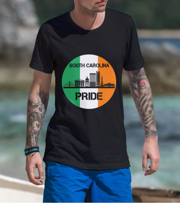 South Carolina Pride Skyline With Irish Flag Elements T-Shirt