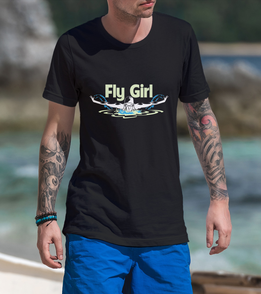 Fly Girl Butterfly Stroke Swimmer T-Shirt