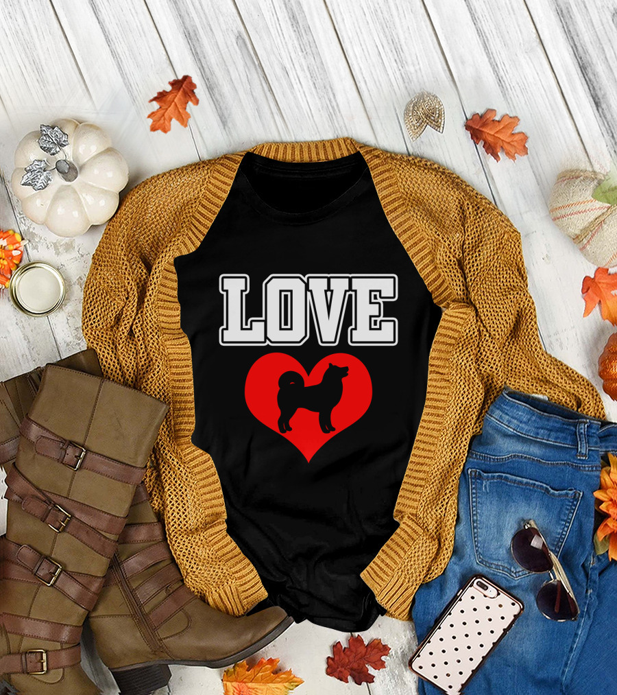 LOVE Heart Shiba Inu Dog Pet Lover T-Shirt