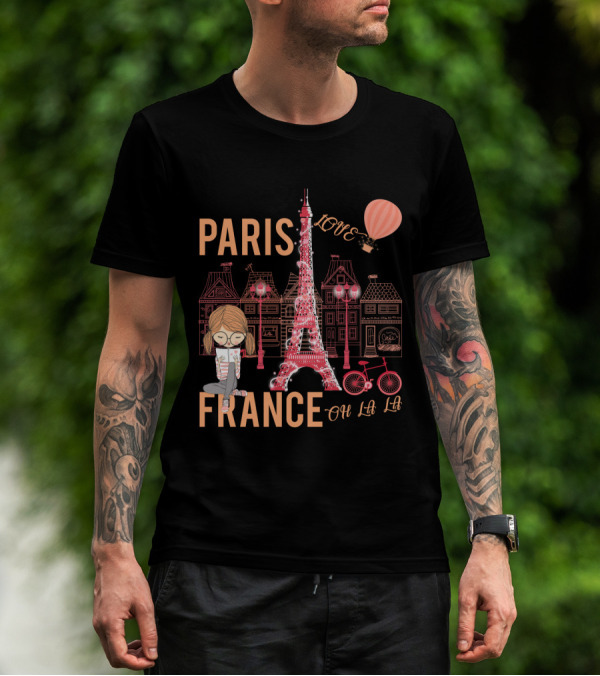 Paris France Love Eiffel Tower Oh La La T-Shirt