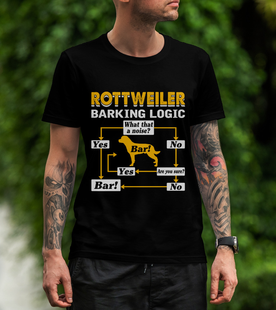 Rottweiler Barking Logic Flowchart Yes Bar What That A Noise Are You Sure T-Shirt