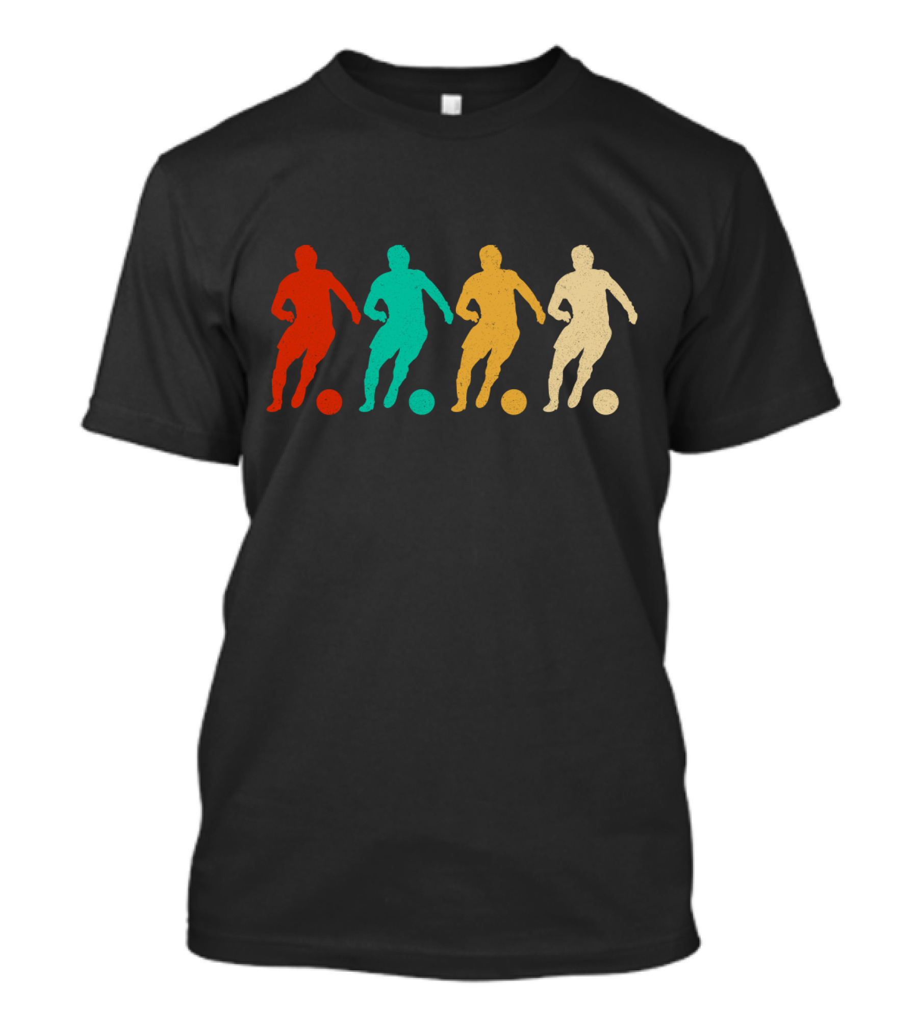 Vintage Soccer Silhouettes Retro Players T-Shirt