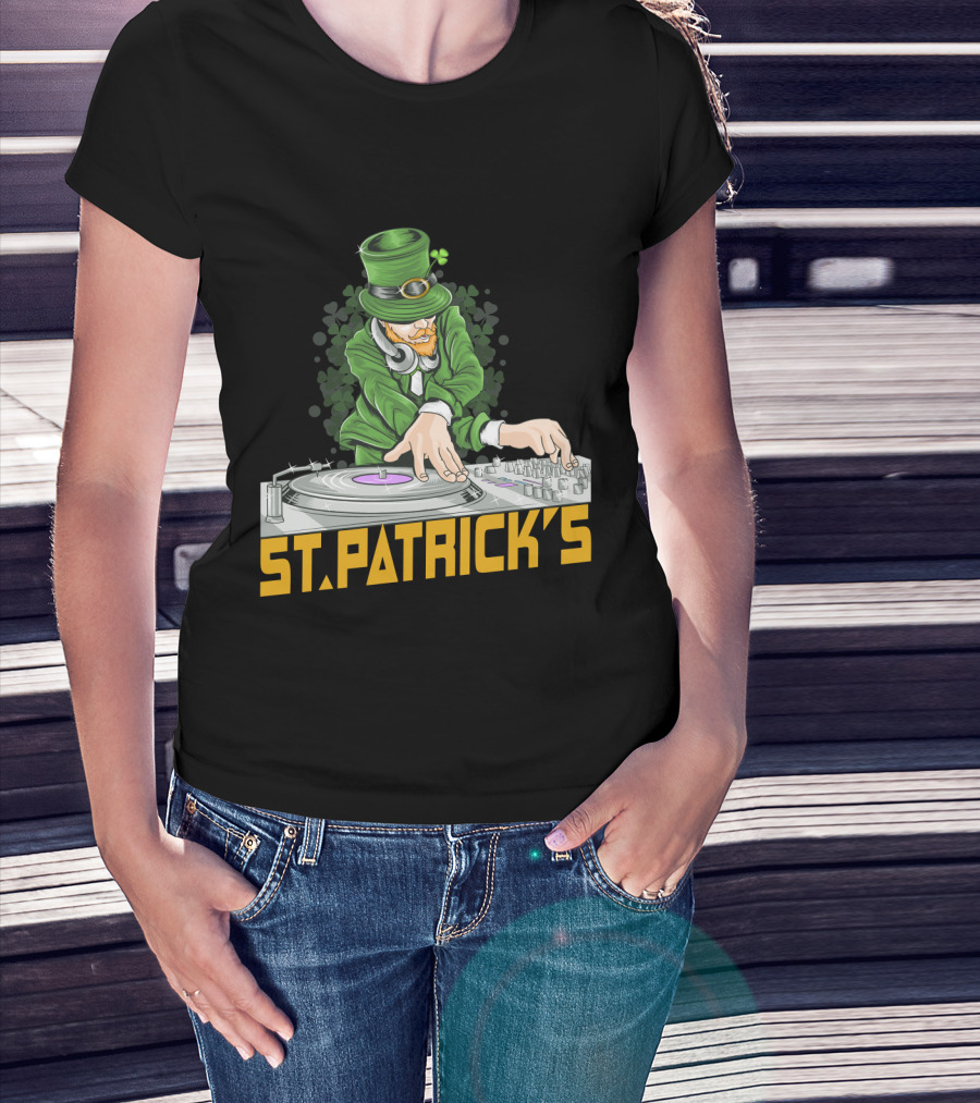 St. Patrick's Day Leprechaun DJ Music Party T-Shirt
