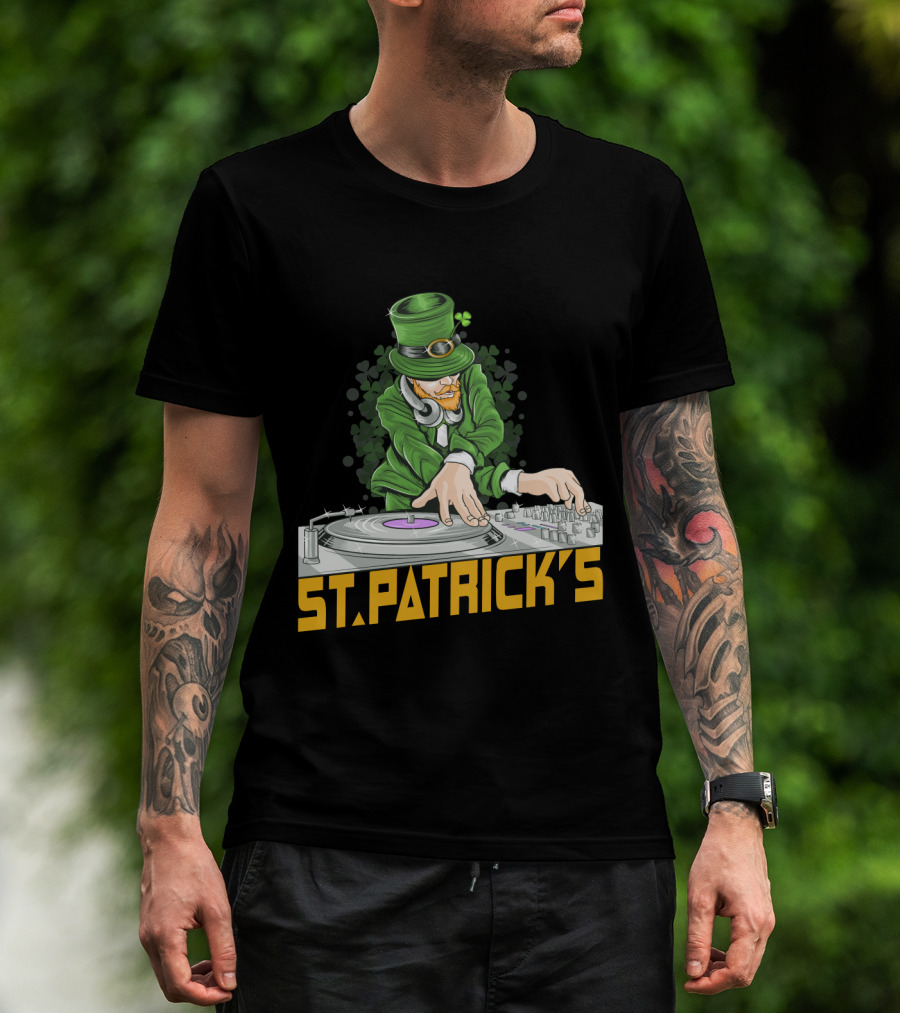 St. Patrick's Day Leprechaun DJ Music Party T-Shirt