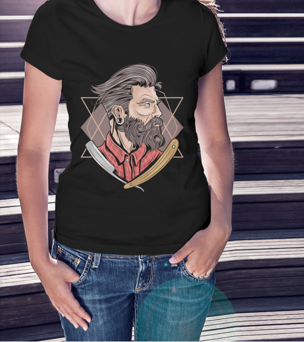 Funny Barber Vintage Hipster Stylized T-Shirt