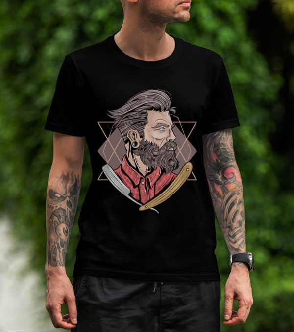 Funny Barber Vintage Hipster Stylized T-Shirt