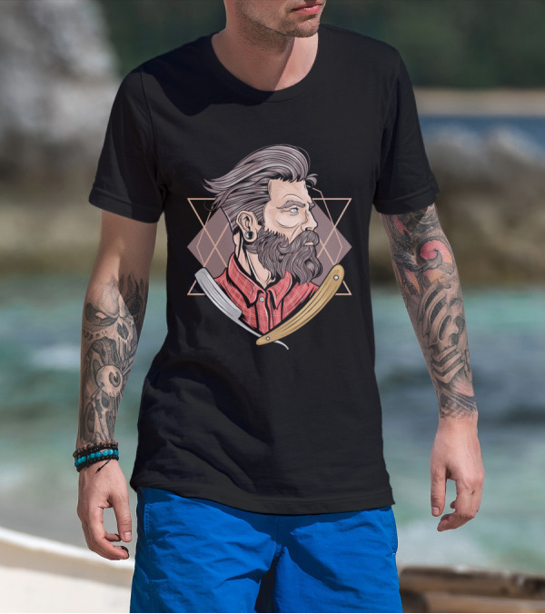 Funny Barber Vintage Hipster Stylized T-Shirt