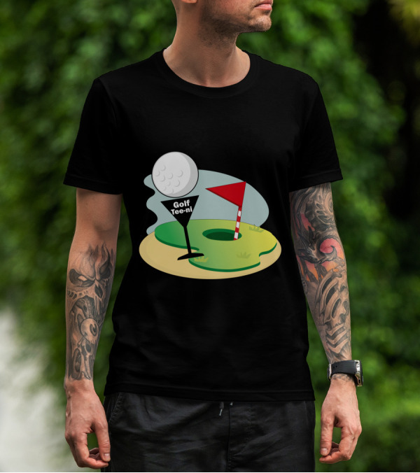 Golf Tee-ni Golf Ball Green Flag Hole T-Shirt
