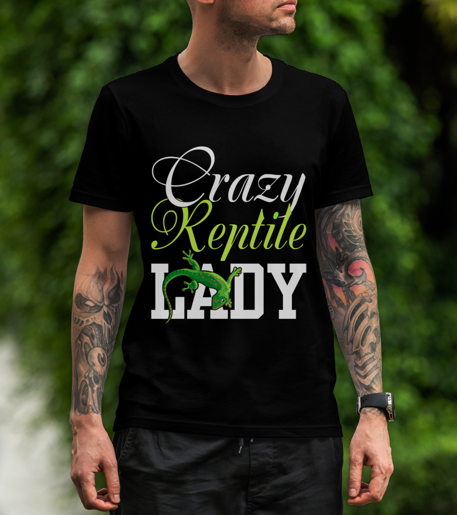 Crazy Reptile Lady Green Gecko T-Shirt
