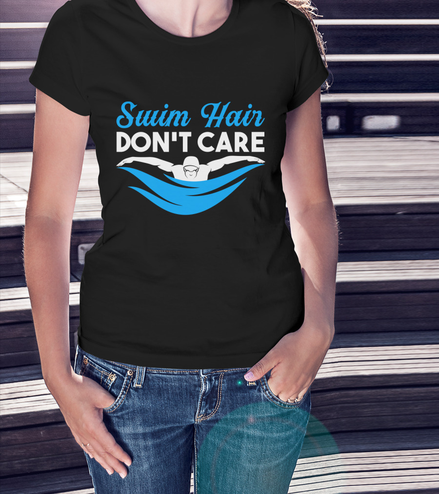 Swim Hair Don't Care Competitive Wave T-Shirt