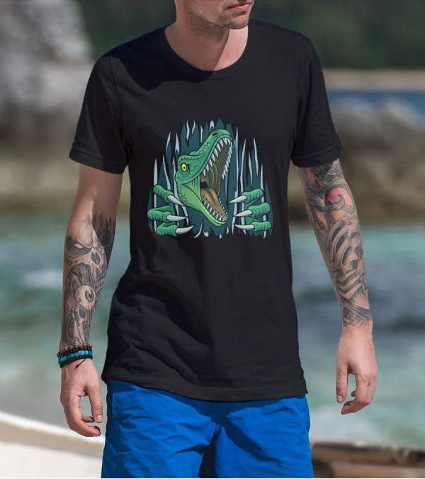 Dinosaur Captive Raptor Claw Breakout T-Shirt