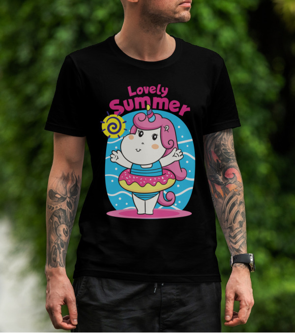 Lovely Summer Cute Unicorn Inflatable Swim Fun T-Shirt