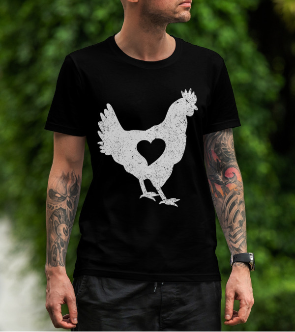 Love Chicken Heart Cutout T-Shirt