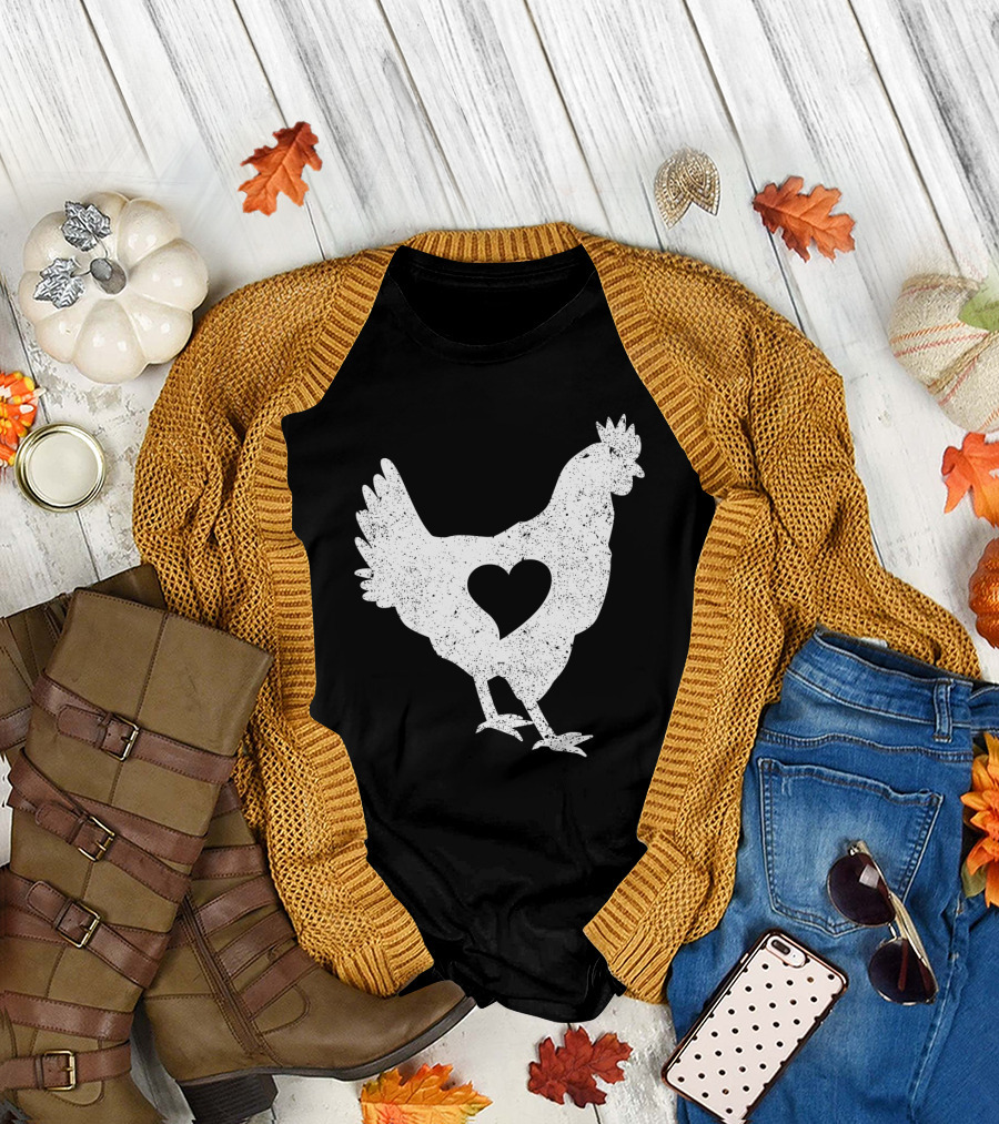 Love Chicken Heart Cutout T-Shirt