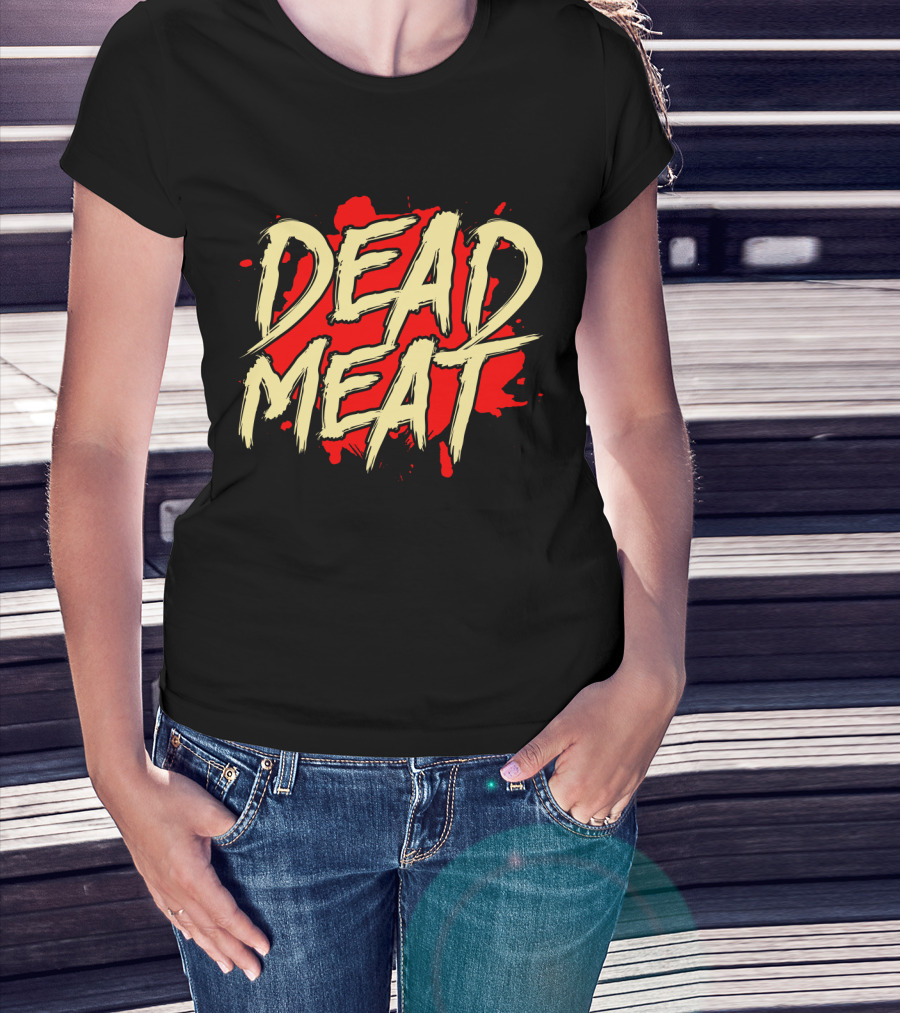 Dead Meat Bold Red Splatter Text T-Shirt