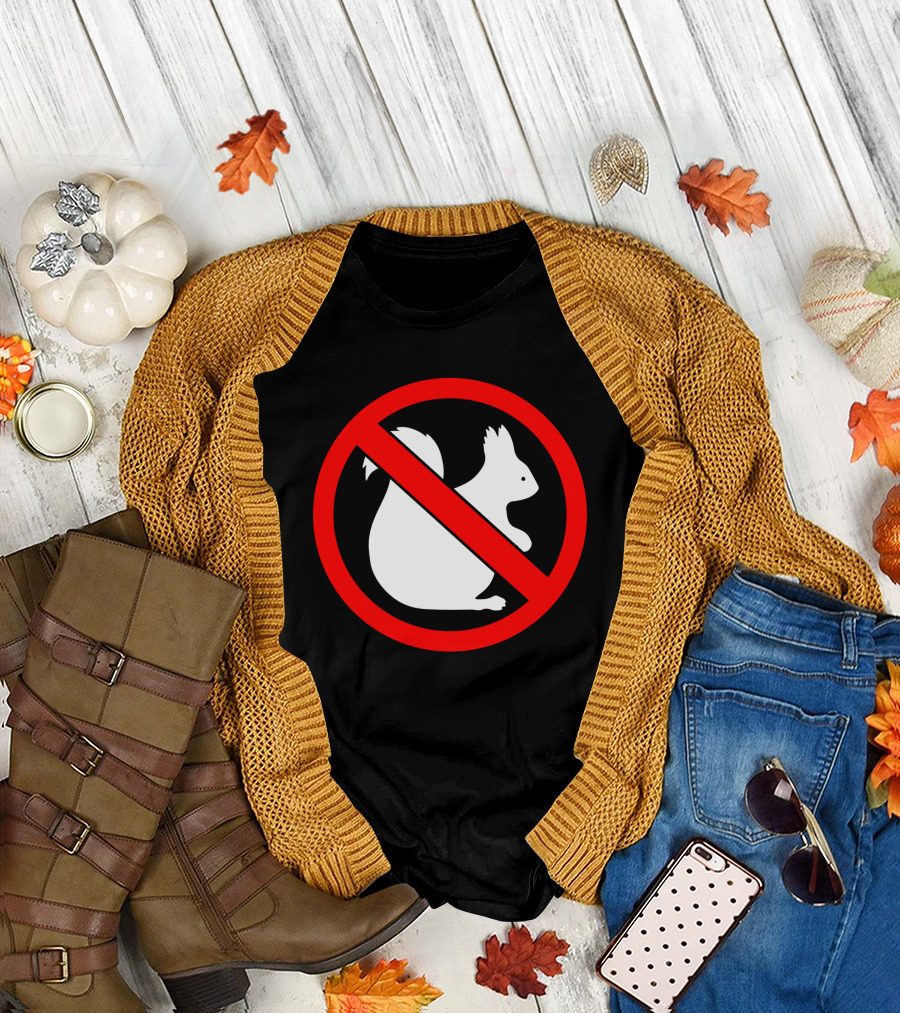 No Squirrel Symbol with Prohibition Sign T-Shirt