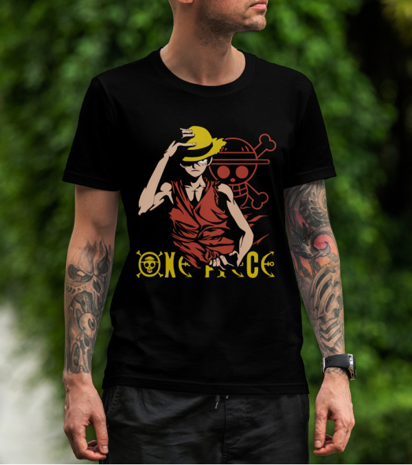 One Piece Luffy Straw Hat Pirate Skull T-Shirt