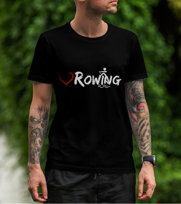 Love Heart Rowing Crew Row Boat T-Shirt