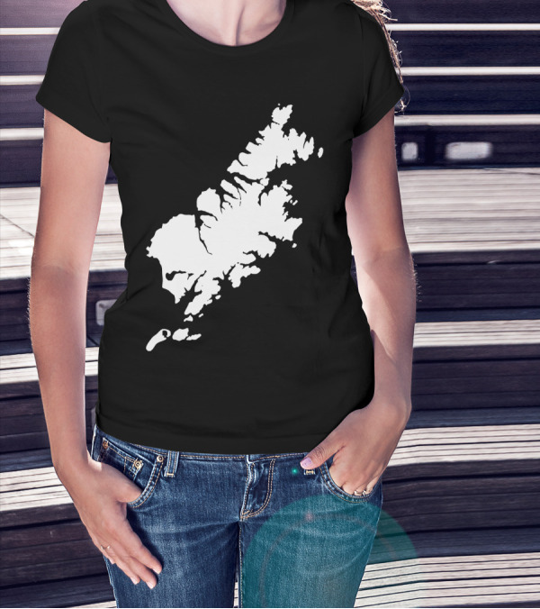Kodiak Island Alaska Map Outline Home State T-Shirt