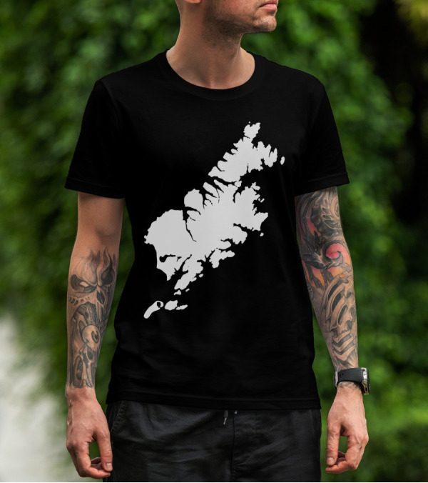 Kodiak Island Alaska Map Outline Home State T-Shirt