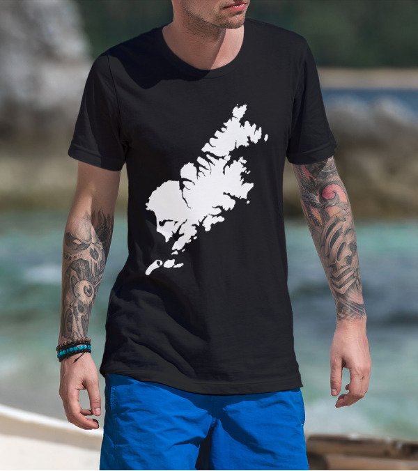 Kodiak Island Alaska Map Outline Home State T-Shirt
