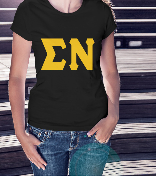 Mens Sigma Greek Letters ΣΝ T-Shirt