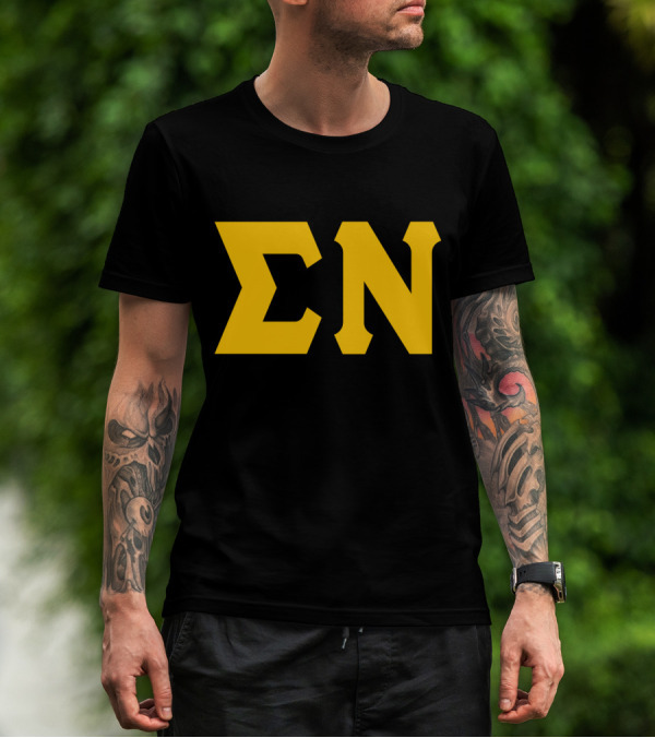 Mens Sigma Greek Letters ΣΝ T-Shirt