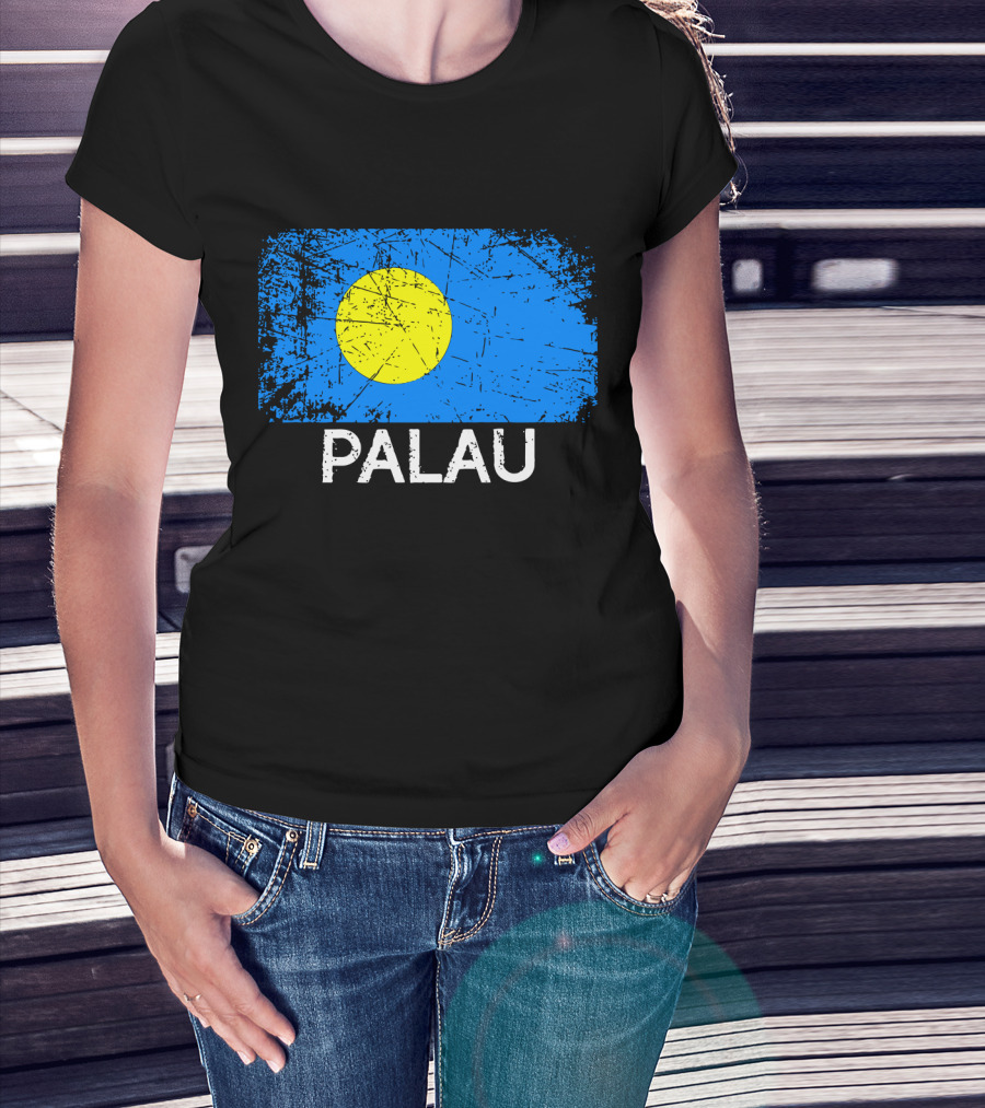Vintage Palauan Flag Graphic Palau T-Shirt