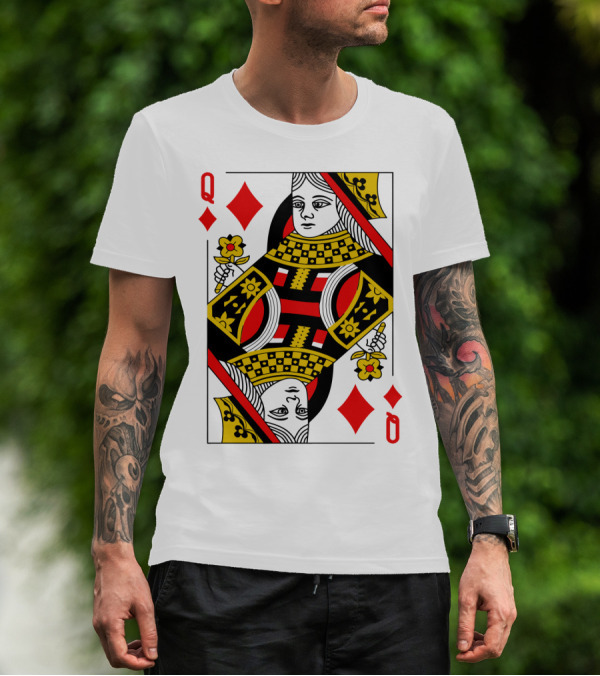 Queen Of Diamonds Poker Card Halloween Group Costume T-Shirt