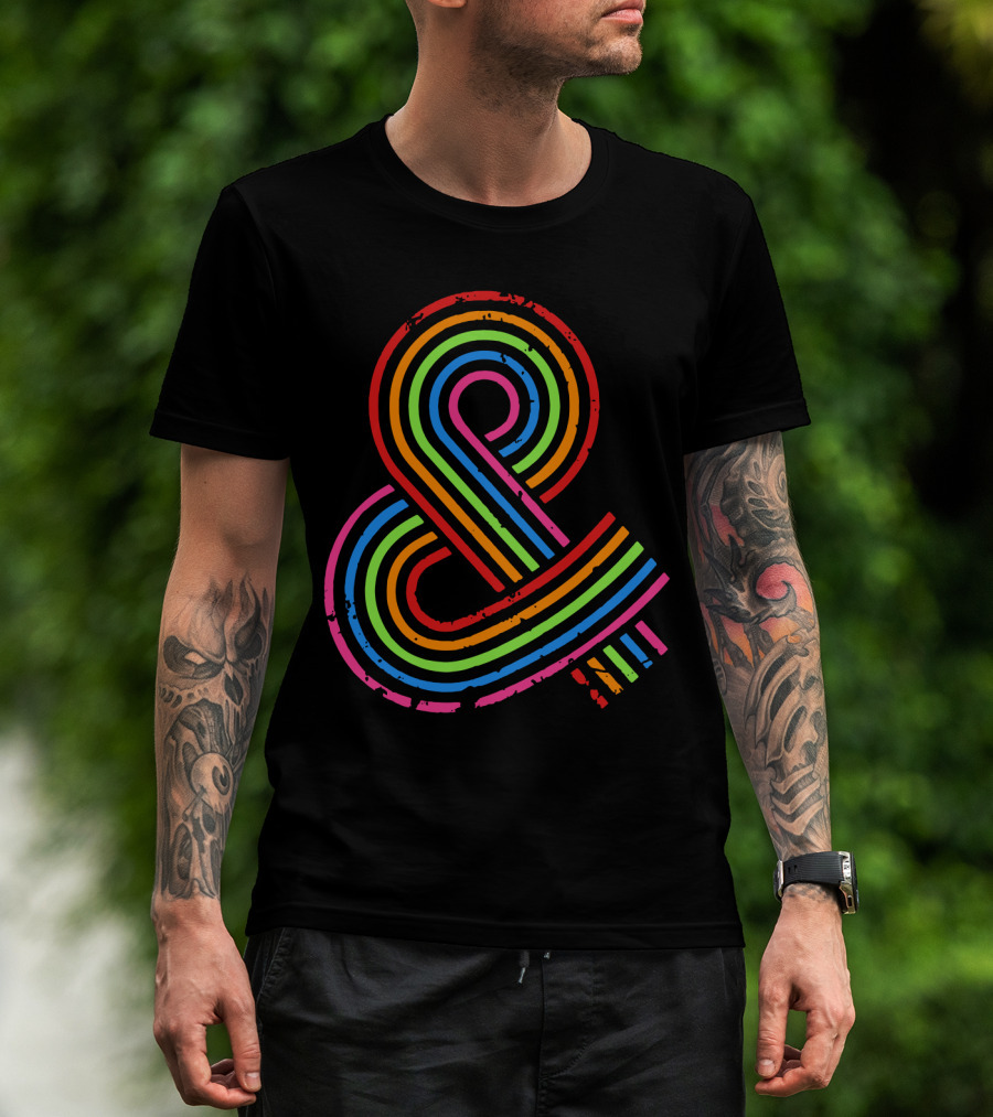Rainbow Ampersand Vintage Styled Multicolor T-Shirt