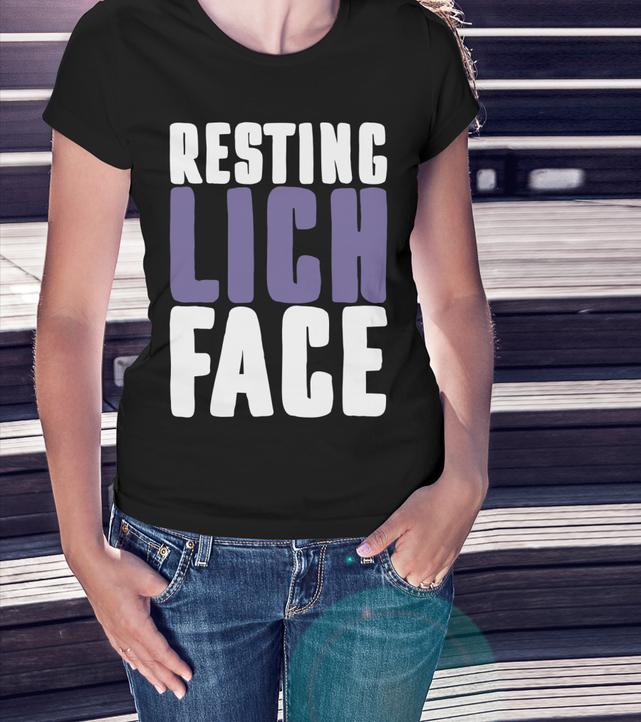 Resting Lich Face Dungeons Dragons Humor T-Shirt