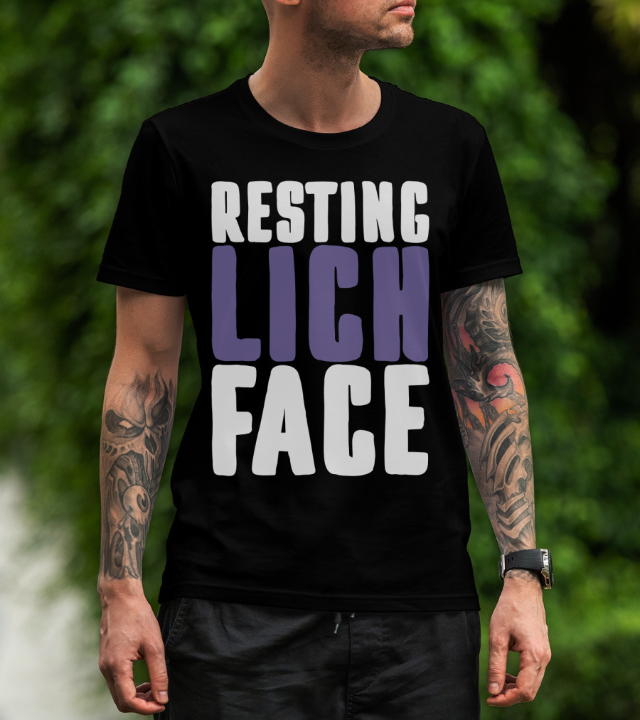 Resting Lich Face Dungeons Dragons Humor T-Shirt
