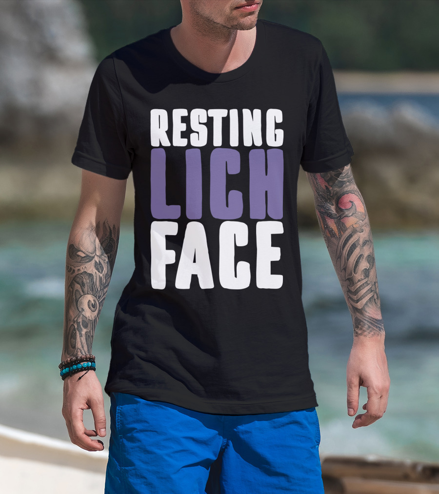 Resting Lich Face Dungeons Dragons Humor T-Shirt