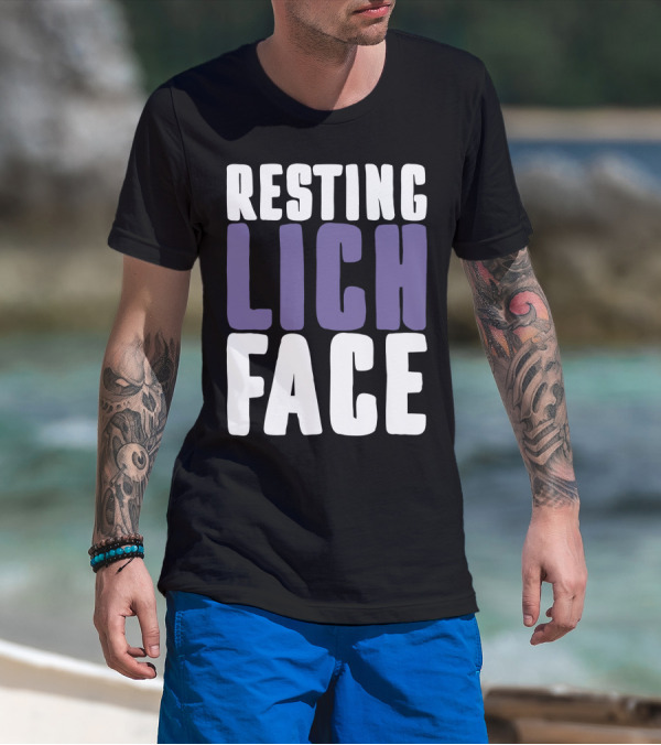 Resting Lich Face Dungeons Dragons Humor T-Shirt
