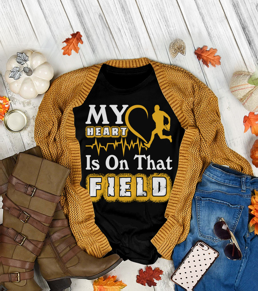 MY Heart Is On That Field Rugby Player T-Shirt
