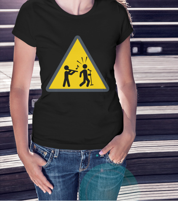 Warning Sign Funny Flute Player Annoying Singer T-Shirt