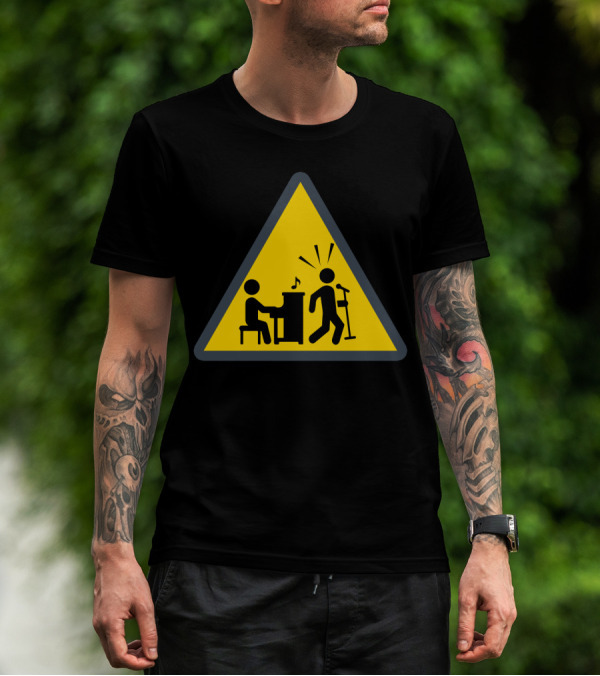 Funny Piano Warning Sign Music Humor T-Shirt