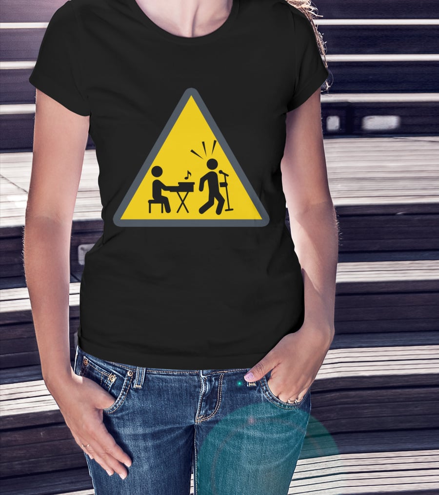 Funny Organ Keyboard Musician Warning Sign T-Shirt
