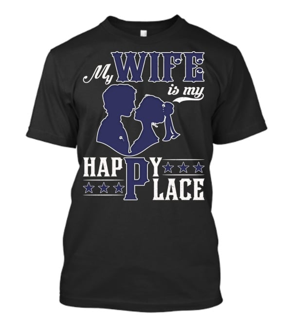 My Wife Is My Happy Place Silhouette Stars T-Shirt